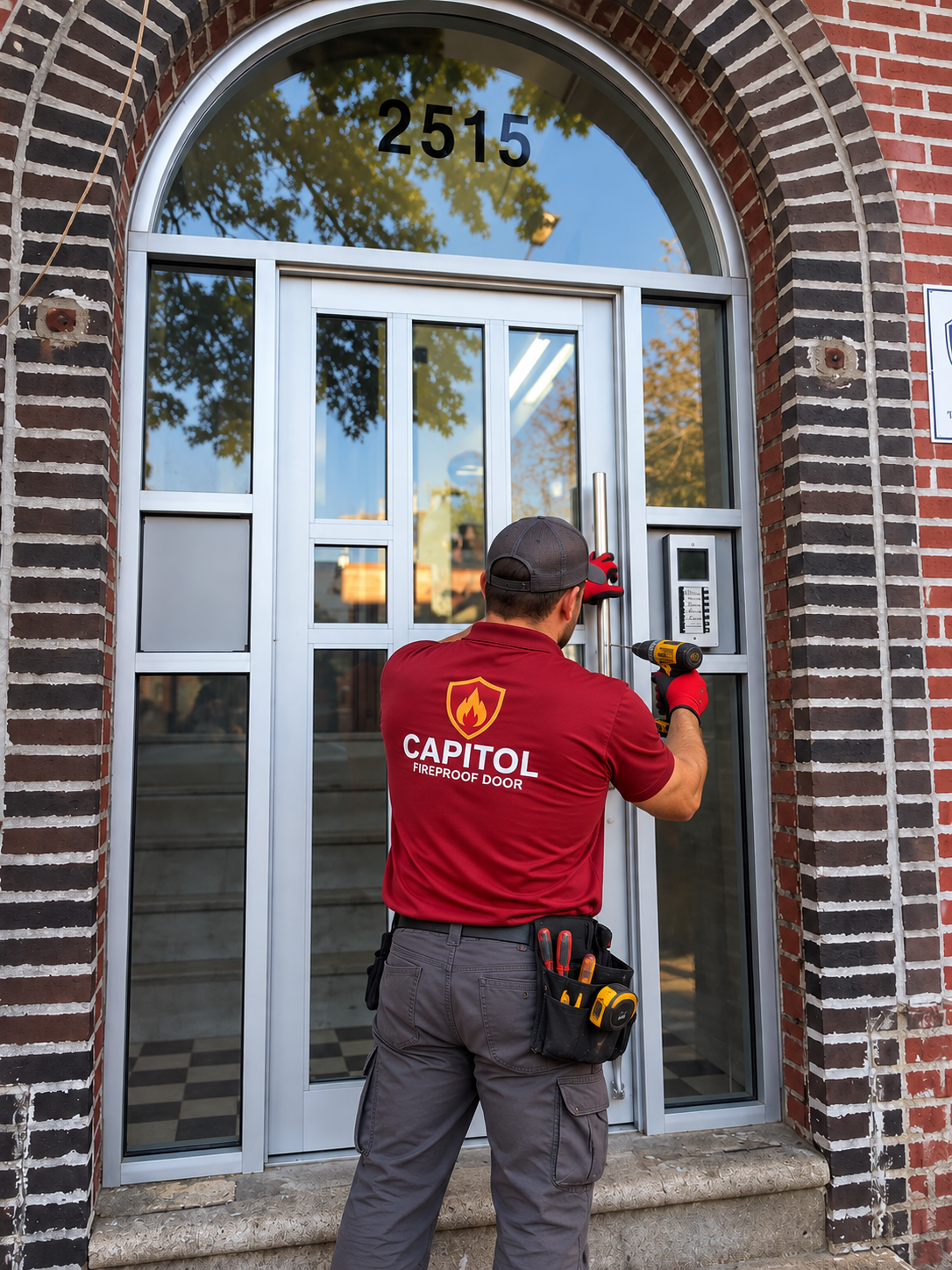 Commercial fire-rated door installation in a New York City building