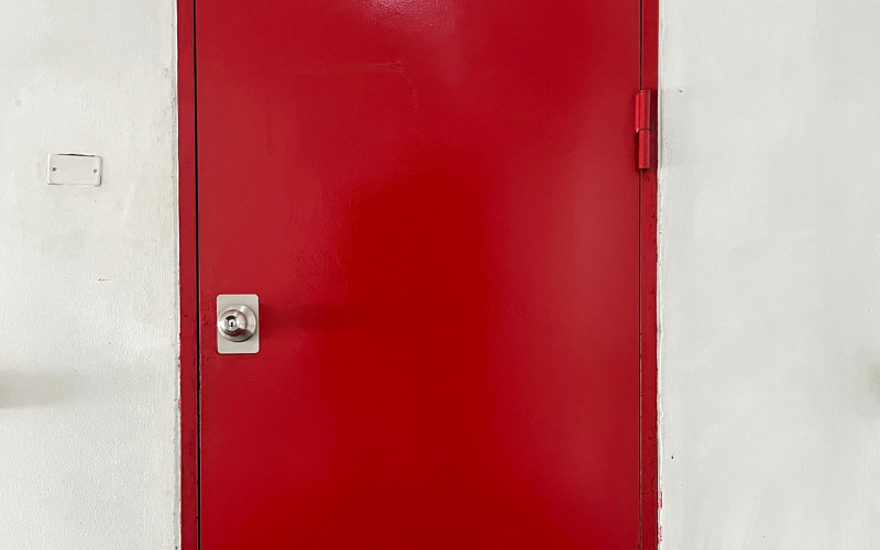 Commercial fire door components and construction plans for a New York City building project